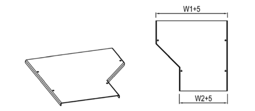 Nắp máng cáp giảm 1 cấp bên phải