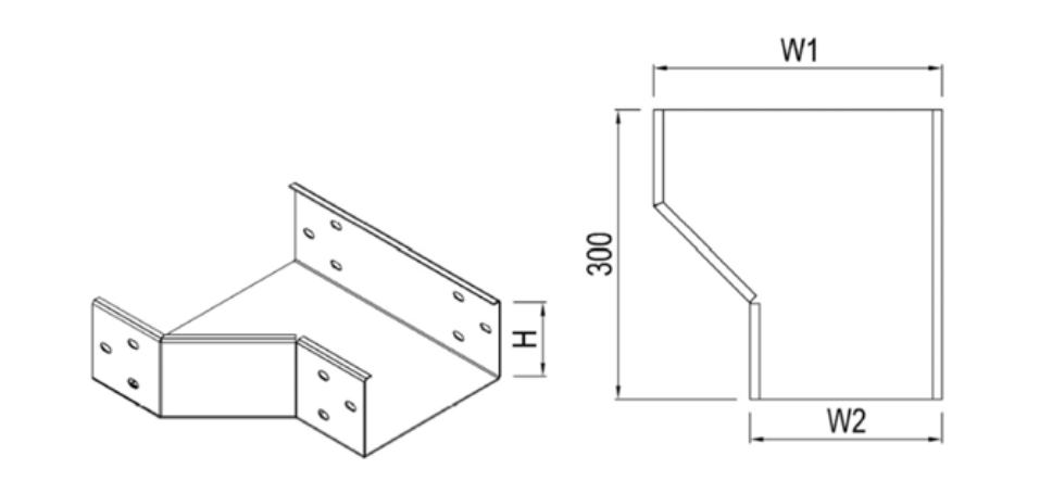 Máng cáp giảm 1 cấp bên phải