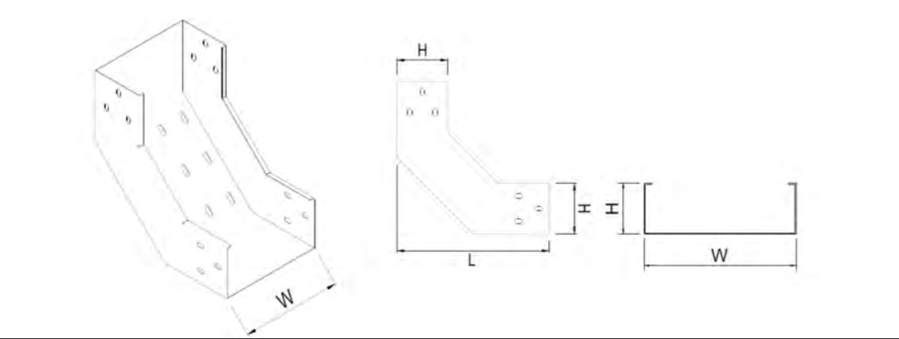 Tray cáp co đứng trong 90°