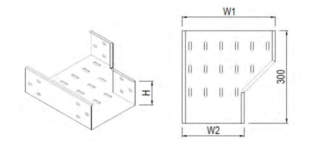 Tray cáp giảm 1 cấp bên phải